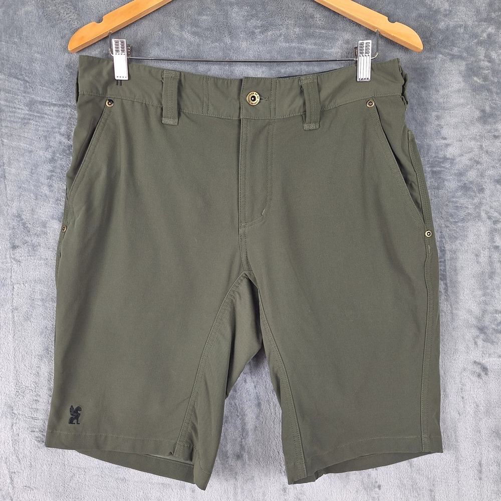 Chrome Industries Shorts 32 Green Folsom 2.0 Cycling Commuter Performance Chino